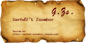 Gerhát Zsombor névjegykártya